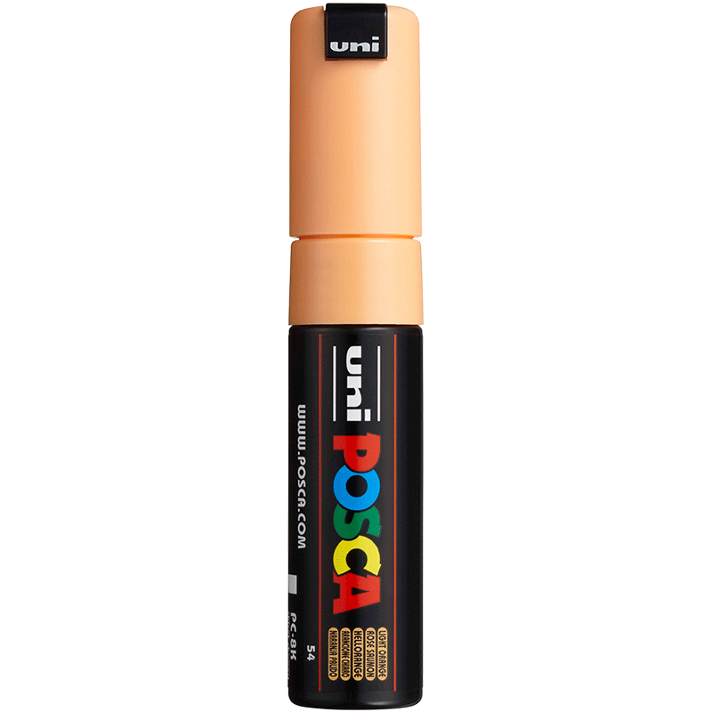 Uni Mitsubishi POSCA Acrylic Marker (Large Size) Light Orange Single PC-8K Brush for Posters, Advertising Signs, Drawing, Hand-Drawing, Graffiti, Painting, Watercolor, Graduatio