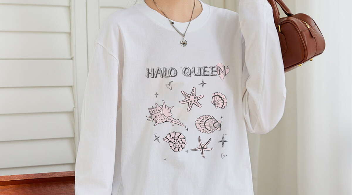 Halo Queen Long-Sleeve T-Shirt for Women, Spring And Autumn Round Neck Shell Cute Casual Versatile Base Shirt Top New Product H143T2020 24