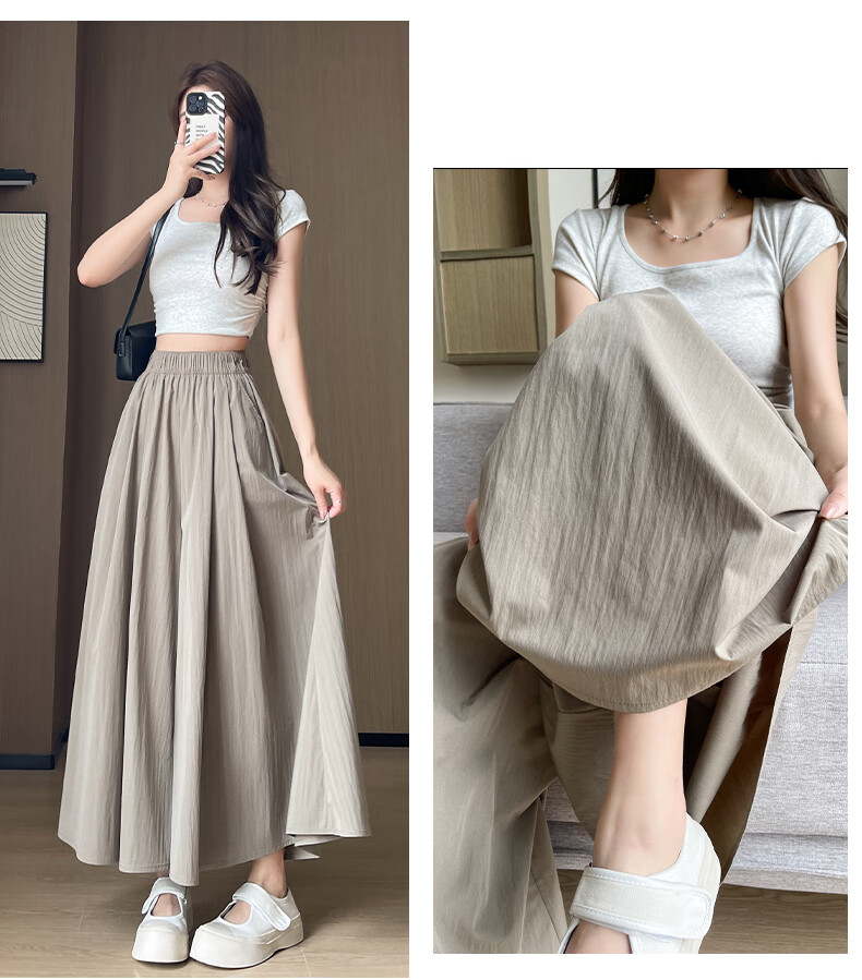 LangSha High-Waisted Yamamoto Skirt Pants for Women, Summer Lightweight Flowy Slimming A-Line Skirt Shorts, Loose Wide-Leg Pants for Petite Figures 24