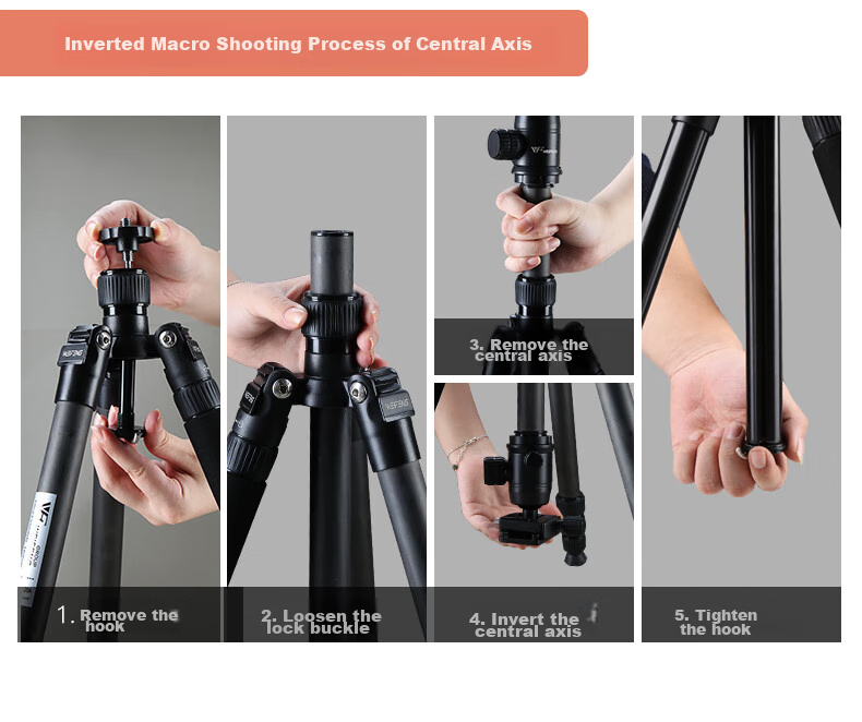 Weifeng WF-C6620A, Eight-Layer Carbon Fiber Tripod, Mirrorless And DSLR Camera Photography And Video Tripod, Portable Travel Tripod, Selfie Live Streaming Outdoor Floor Stand 13