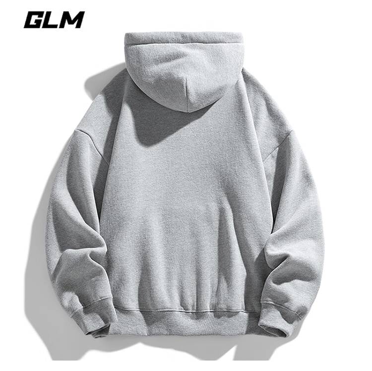 GLM Men's Heavyweight Loose Fit Hoodie Autumn Winter Casual Fleece Lined Youth Trendy Jacket Heather Gray Fleece Lined 3XL 7
