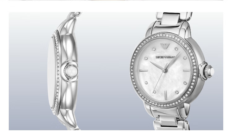 EMPORIO ARMANI Women's Watch, White Moonlight Series, Elegant Mother-Of Quartz Watch, Birthday Gift for Girlfriend, AR11596 2