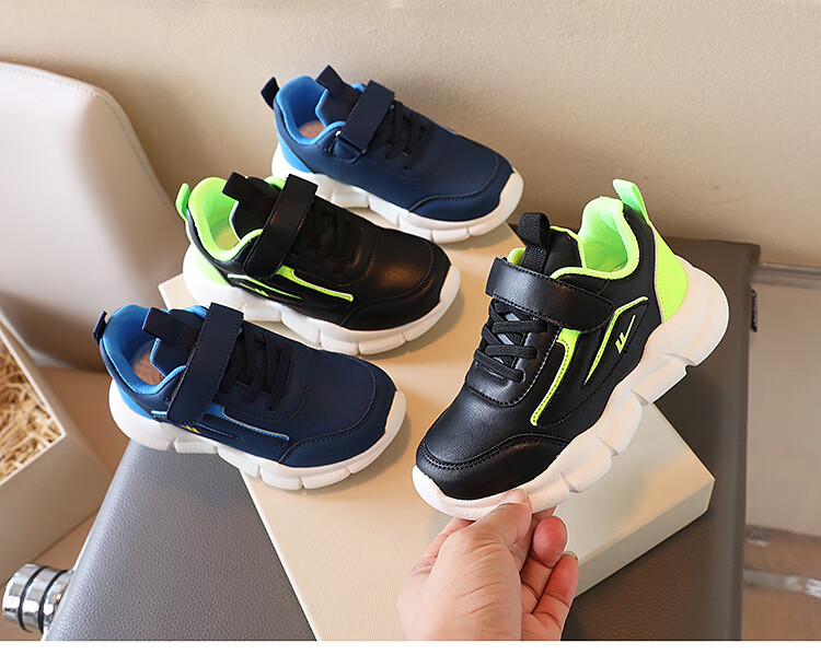 Warrior Children's Sports Shoes, Boys And Girls Running Shoes, Lightweight Casual Shoes, WZ-A888MJ, Navy Blue And Light Blue, Size 28 1