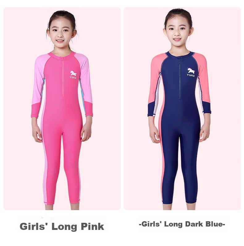 Yuke Children's Swimsuit, One-Piece Dress Style for Older Girls, Swimwear Set (Including Swimming Cap, Storage Bag, And Compressed Towel) 7