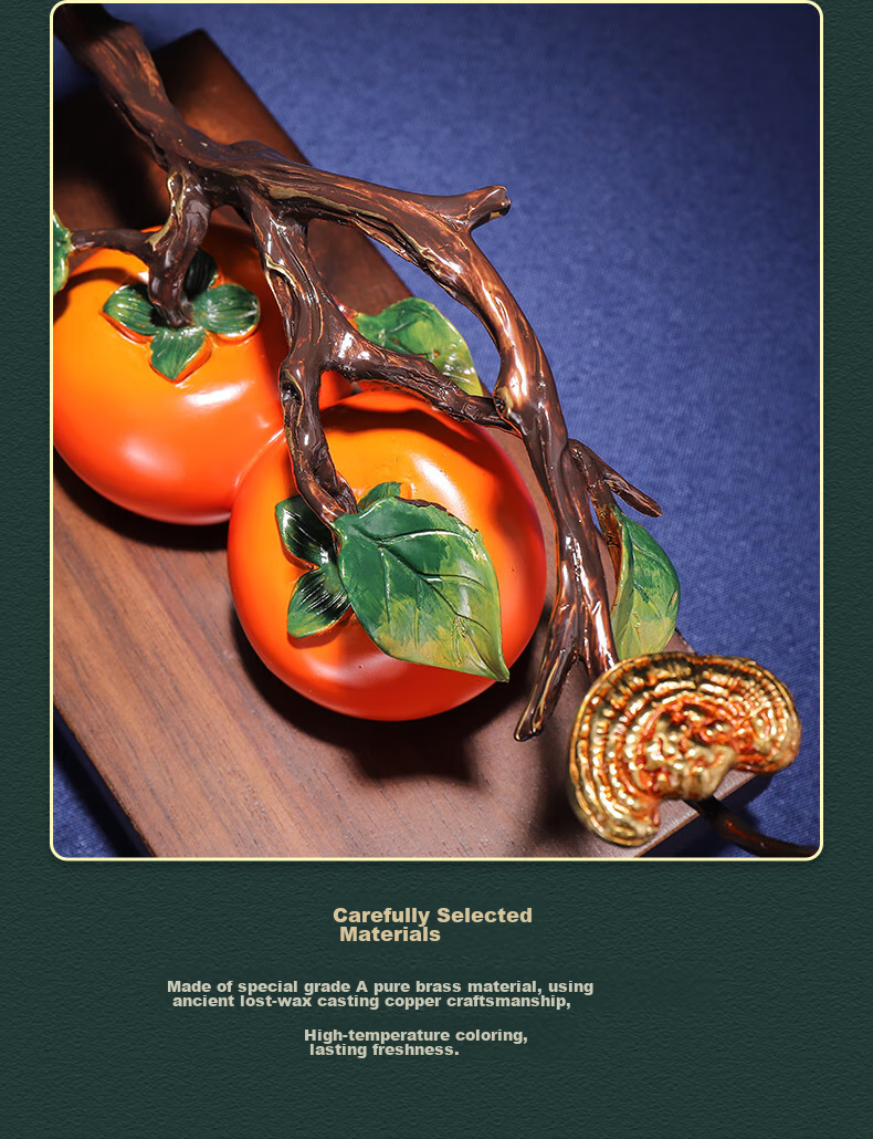 Nuoshiman Persimmon-Shaped Ornament for Office, Living Room, Entryway, Wine Cabinet Decoration, Handcrafted Gift for Housewarming, Moving, And Business Opening 4