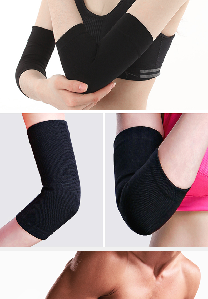 Chidong High-Elastic Sports Elbow Pads, 2-Pack, for Basketball And Badminton, Breathable Elastic Arm Guards, Fitness Elbow Protectors, for Men And Women, Black 9