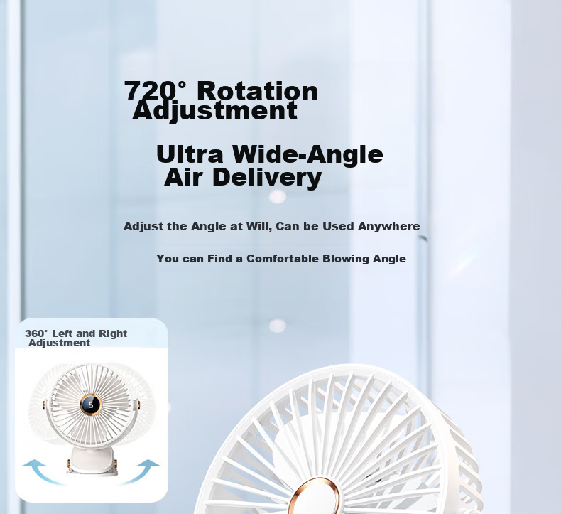 Kumeng Desktop Fan, USB Clip-On Small Fan, Quiet Mini Fan for Student Dormitory Bed, Ultra-Long Battery Life, Wall-Mounted, Office Mini Rechargeable Fa 18