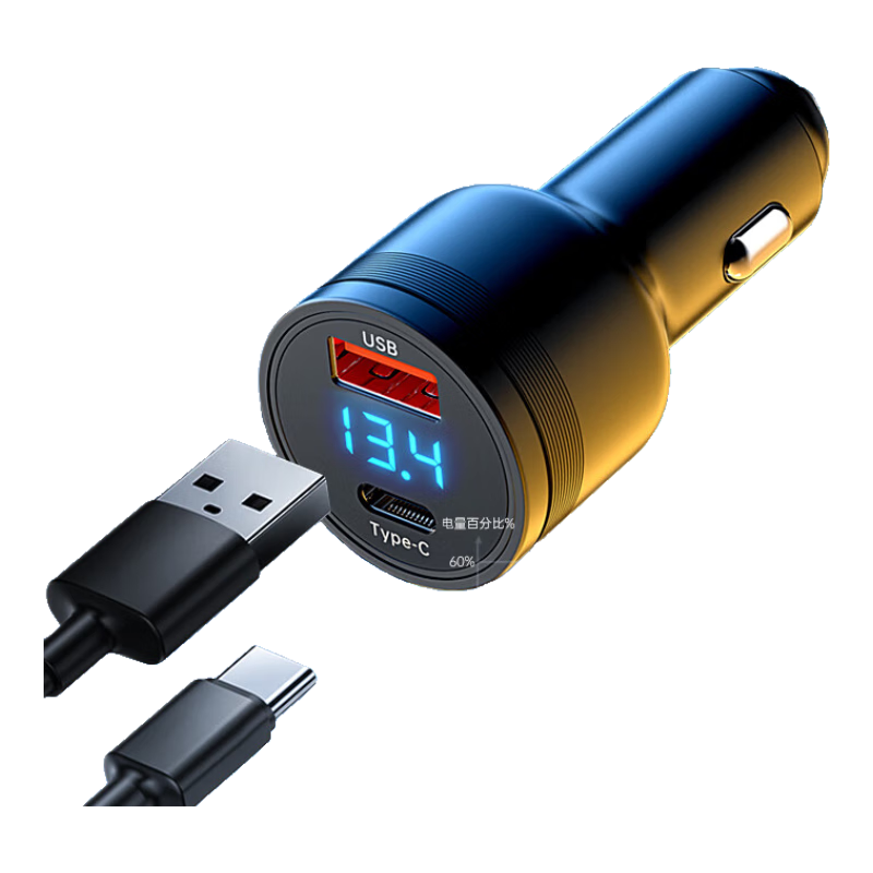 WITGOER [Over 3 Million Sold] Car Charger, 256W Super Fast Charging, Dual Ports, Multi-Functional Cigarette Lighter Adapter, Retractable Charging Cable, Suitable for Trucks And Cars, Compatible with Apple And Huawei