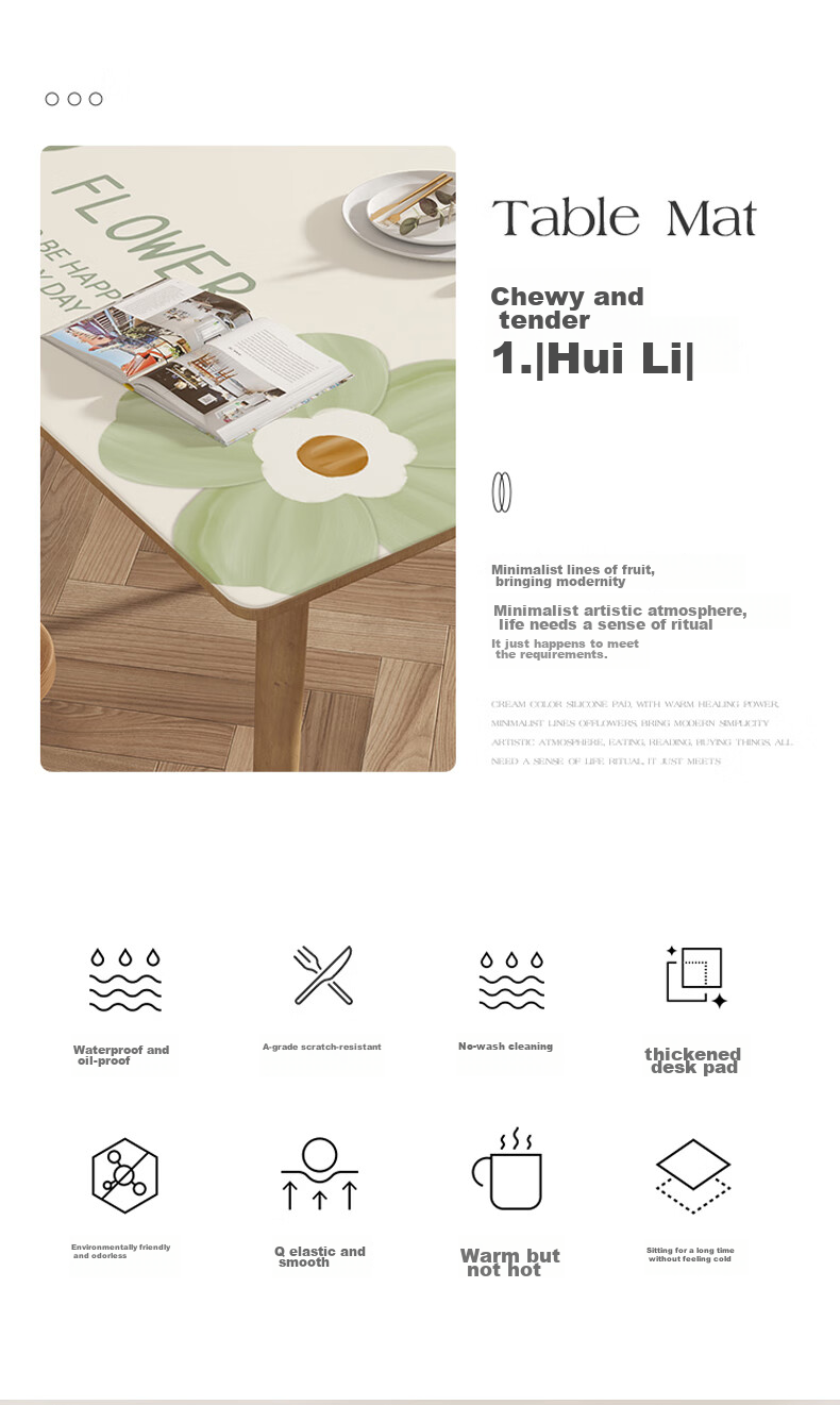 JANMEIJIA Dining Table Cloth, High-End Luxury Feel, Waterproof And Oil-Proof Tablecloth, Protective Pad, Coffee Table Mat, PVC Rectangular, 140*180cm 3