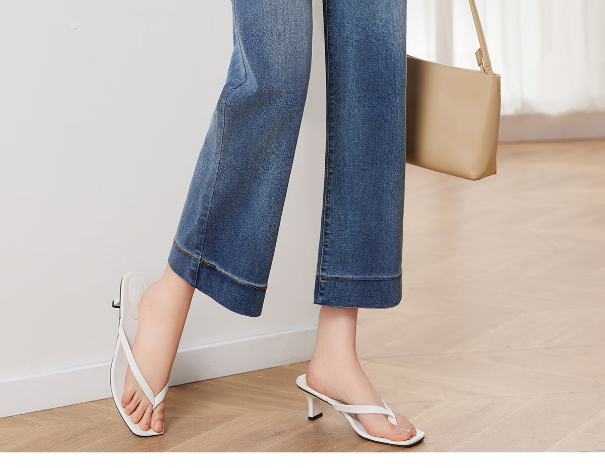 Taxiang High-Waisted Jeans for Women with Pockets, Wide-Leg Pants, Versatile Straight-Leg Trousers, Fashionable Women's Pants, Long Pants T143N1016 24