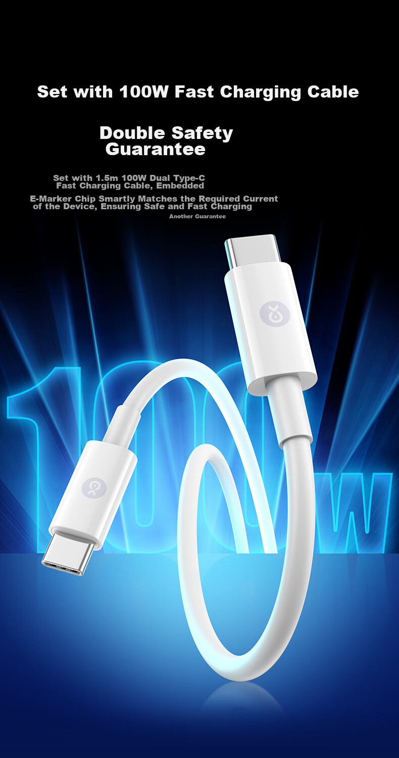BIAZE 67W Gallium Nitride Charger, Type-C Data Cable Set, Fast Charging Head, Compatible with Apple IPhone 18/17/16/15, Huawei, DJI, MacBook Pro Laptops 14