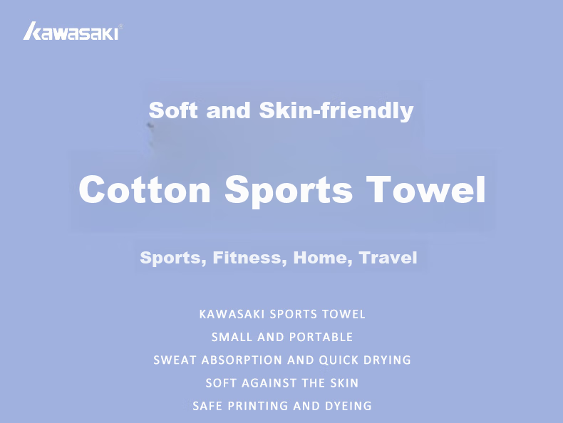 KAWASAKI Sports Towel, Sweat-Absorbing, for Badminton, Running, Fitness, Quick-Drying Sweat Towel KTW-983, Red And Blue, 40CM*100CM 1