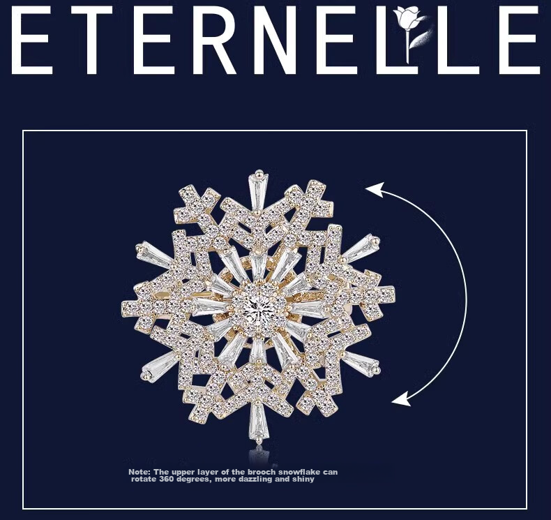 Eternelle French Snowflake Series Simple Versatile Brooch, Elegant Pin, Cardigan Button, High-End Corsage, Birthday Gift 11