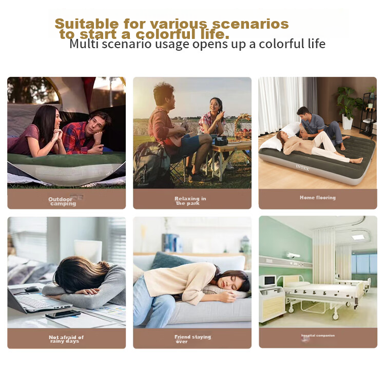 INTEX Automatic Inflatable Mattress, Outdoor Travel Air Bed, Nap Bed, Foldable Home Bed, Tent Moisture-Proof Mat, 64109 14