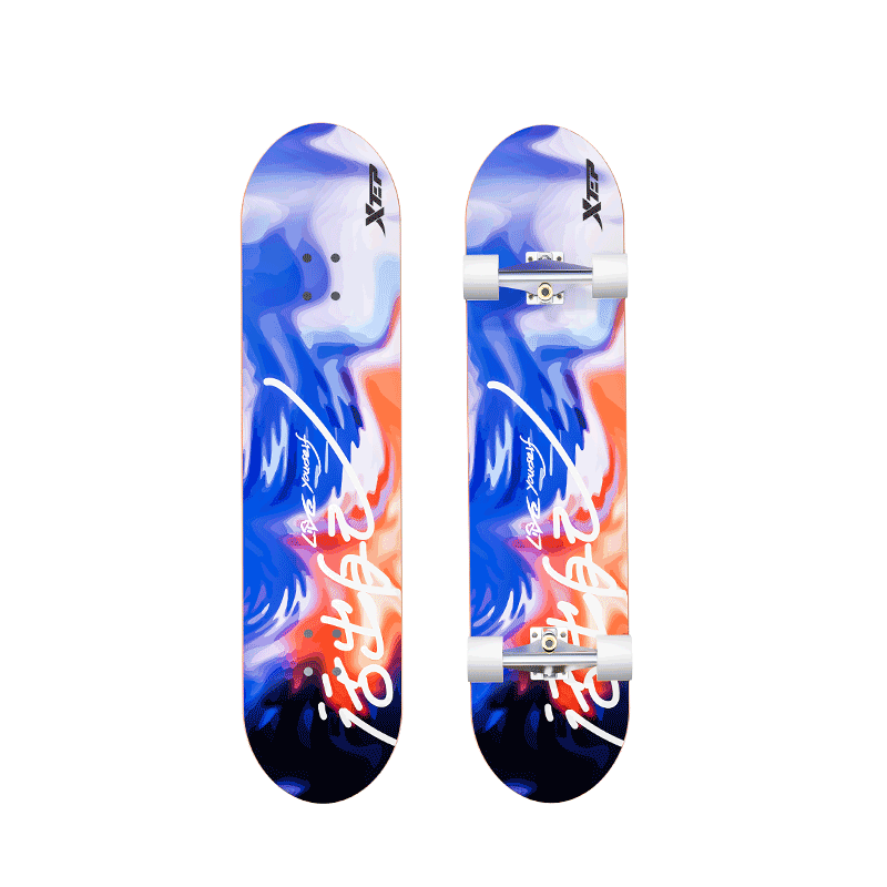 XTEP Children's Skateboard Double Kick Tail Professional Model for Boys And Girls, Suitable for Teenagers Beginners [Essential for Primary And Secondary School Skateboarding Courses]