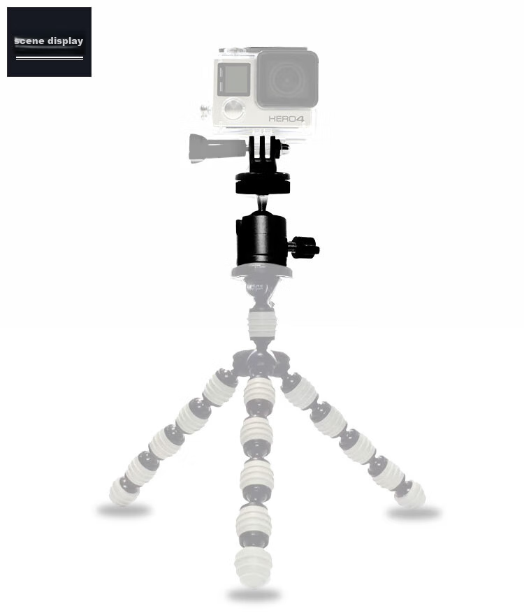 Earlymen EM-215 Mini Spherical Gimbal GoPro Adapter, Action Camera Mount Base, Portable Flash Stand Octopus Gimbal Bracket 1/4 9