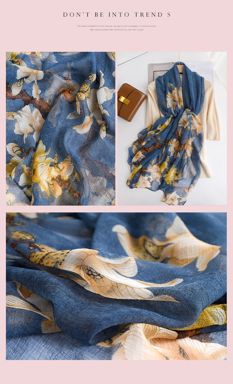 Hangsifu Silk Scarf for Women, Summer Gift Box, Shawl, Outer Wrap, Practical Birthday Present for Mom Or Wife, Mid-Autumn Festival Gift 8