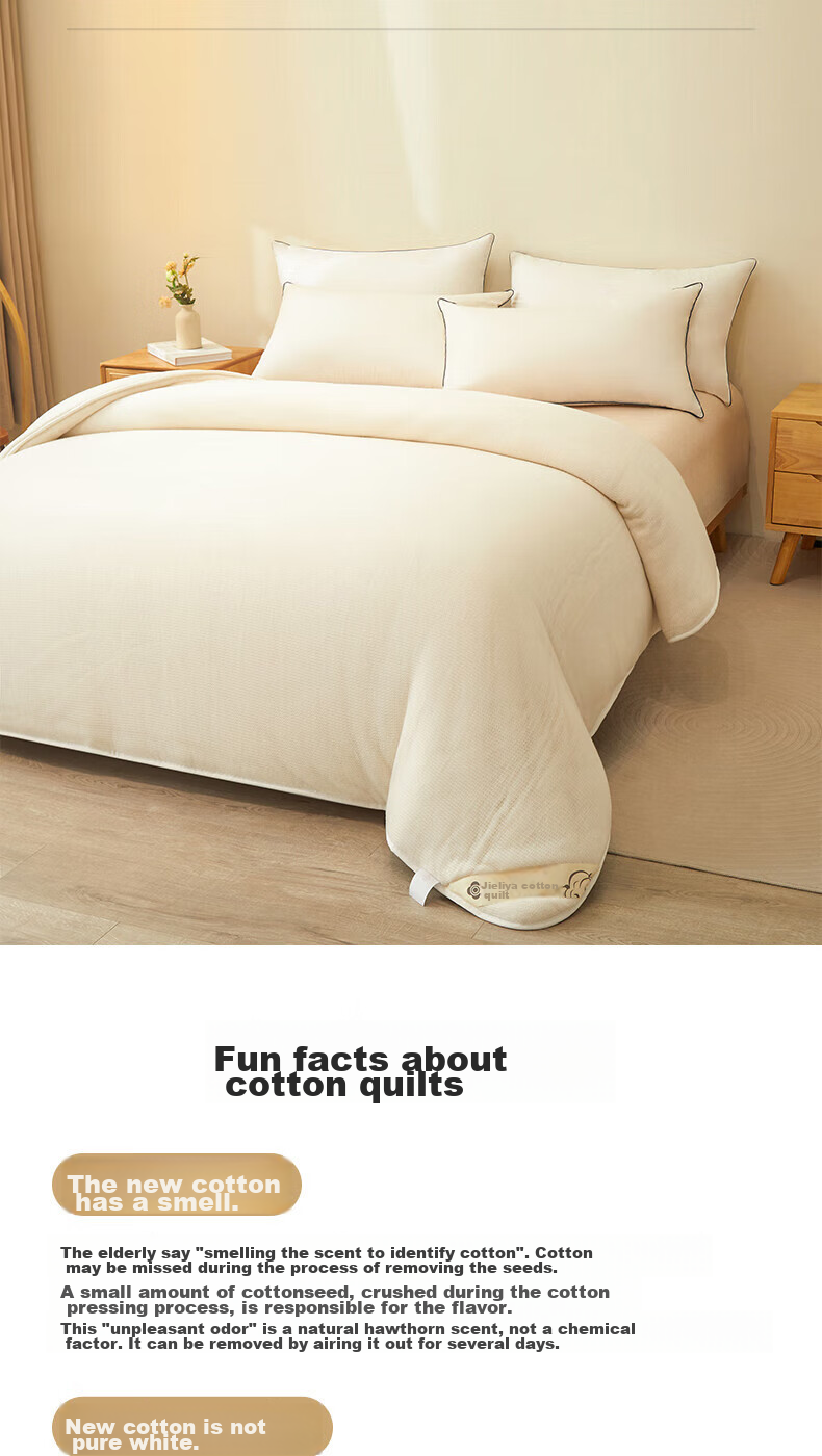 Grace 100% Xinjiang Long-Staple Cotton, Cotton Autumn And Winter Quilt Filling, 5 Jin (2.5 Kg), 200*230cm, White 14
