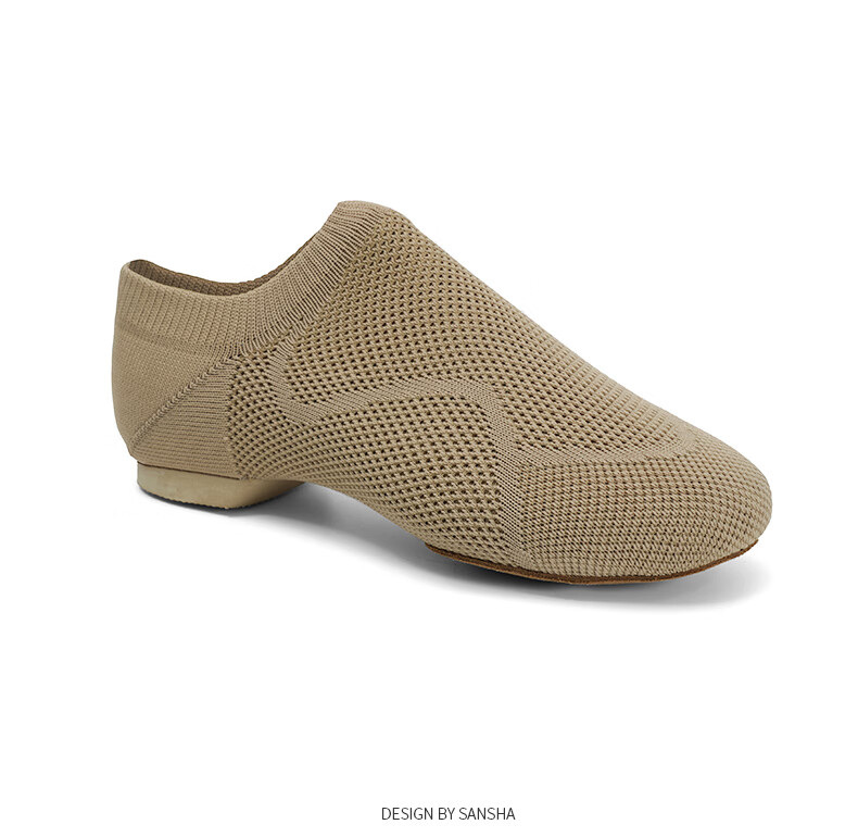 Sansha Ballet Teacher Shoes, Jazz Dance Shoes with Soft Soles And Breathable Flyknit Upper, Modern Dance Practice Shoes, Brown, Size 38 6