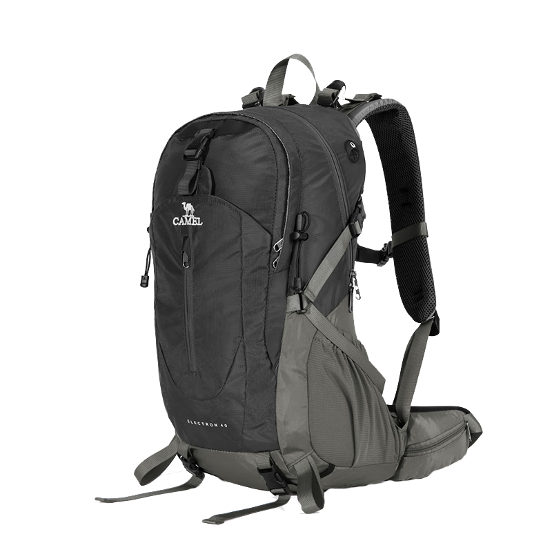 CAMEL [Shanqi] Outdoor Lightweight Mountaineering Backpack Large Capacity Professional Hiking Waterproof Travel Backpack Dark Gray