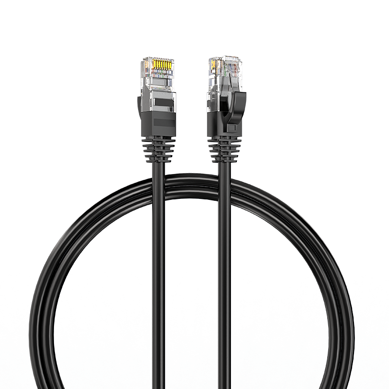 HAILE Cat6 Pure Copper Ethernet Cable Network Patch Cord HT-300H-2M 8-Core Oxygen-Free Copper Unshielded Cable Black 2M