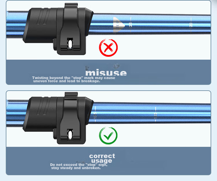 JD Original [Zhixuan] 3K Carbon Fiber Aluminum Alloy Trekking Pole, Ultra-Light Foldable Outdoor Hiking Walking Stick, Blue, SZ300 15