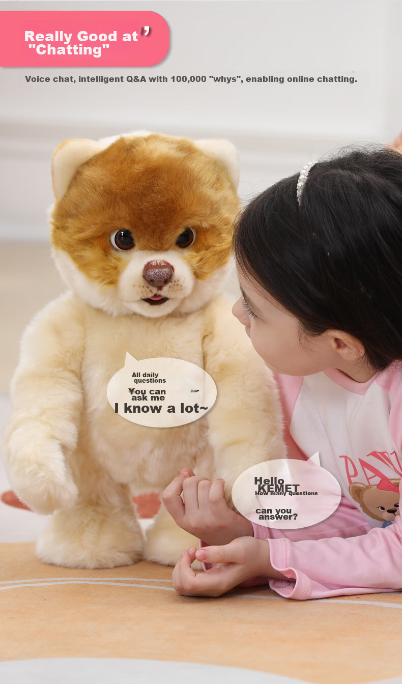 CUMATE Intelligent Pomeranian Toy Dog AI Companion Robot, Children's Gift, Birthday Present for Boys 5