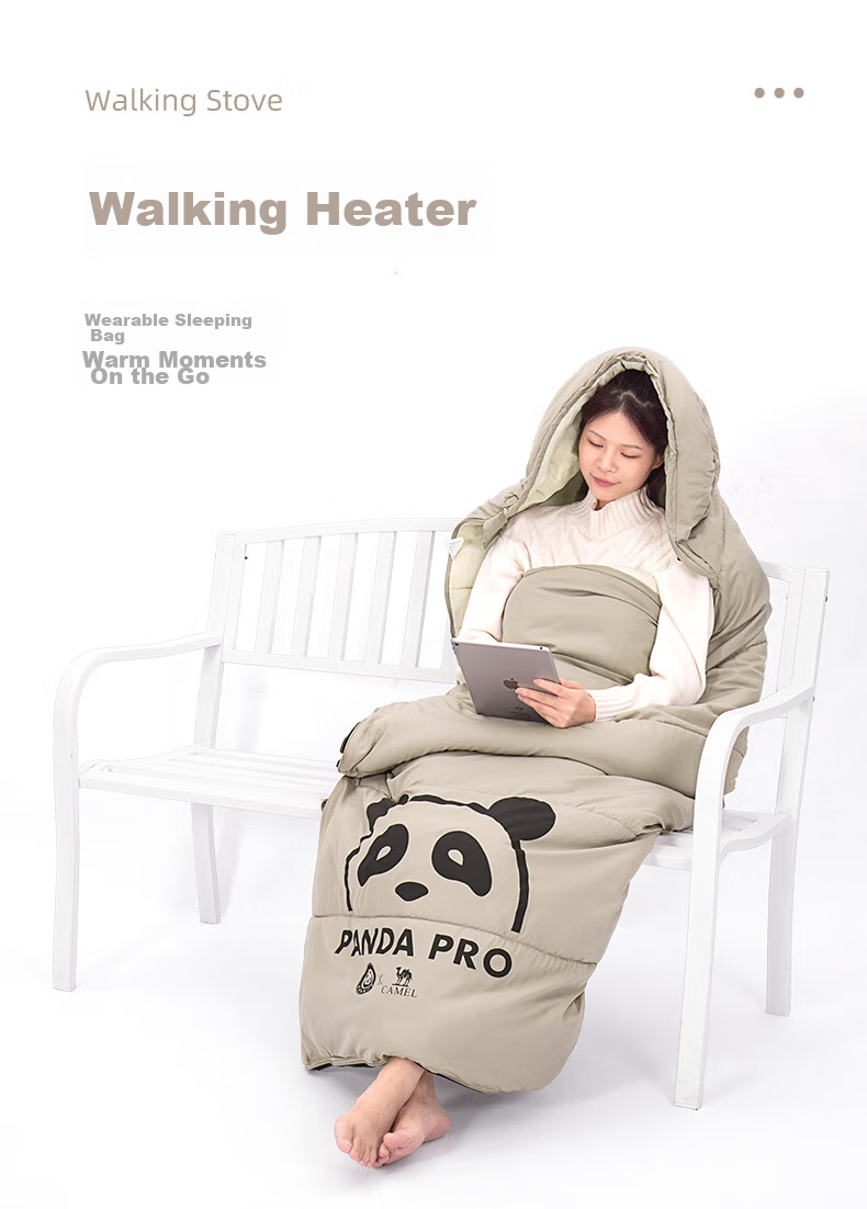 CAMEL Outdoor Camping Sleeping Bag for Adults, Portable, Adult Dirt-Proof, Warm, Thickened, Cold-Resistant [Panda Co-Branded Edition] 4