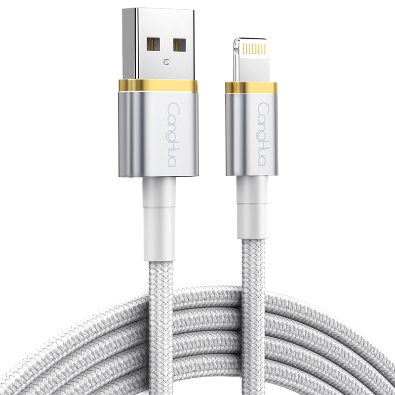 CangHua Apple Data Cable Fast Charging Cord for IPhone14/13Pro/12/11/XR/SE2/8/7/6, IPad Phone USB Power Adapter Braided Cable 1.2 Meters
