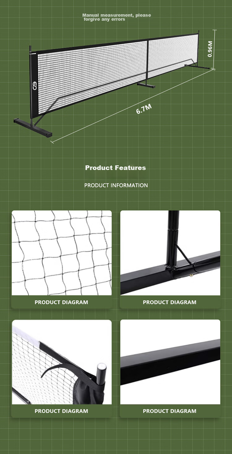 WEISHIDUN Three-In Net Stand, Adjustable Height for Hiking Ball, Badminton And Tennis, Suitable for Outdoor Parks And Schools, 5.1 Meters 3