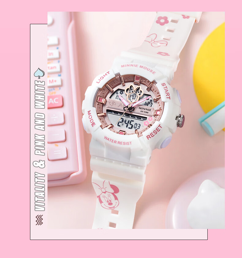 Disney Mickey Collaboration Sports Alarm Clock Digital Watch Waterproof Student Watch for Middle and High School Students Children's Birthday Gift 12