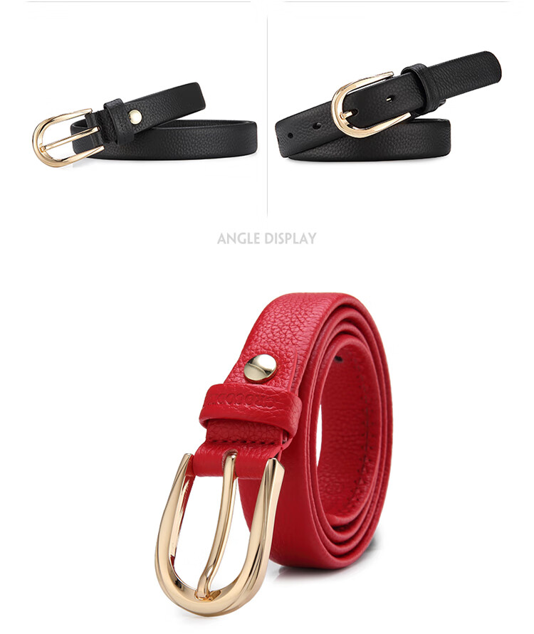 CROCODILE Zodiac Year Belt, Fashionable Genuine Leather Women's Pin Buckle Belt, Birthday Gift, 1430 Red, for Girlfriend 9