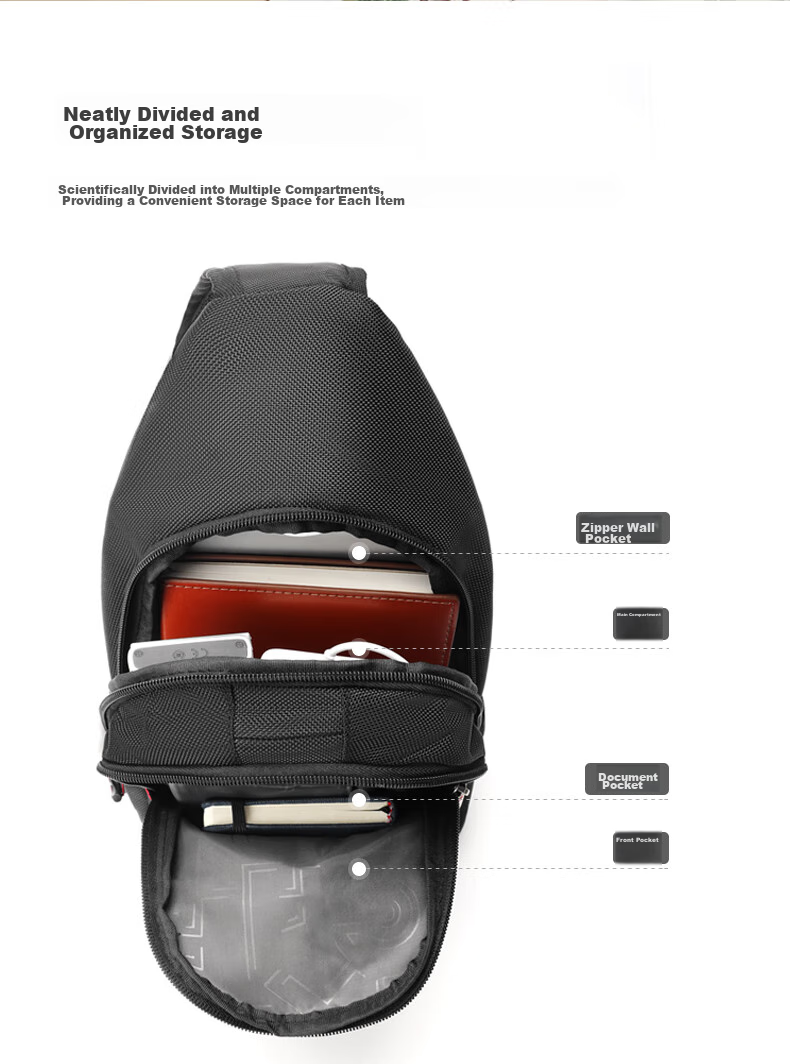 CROSSGEAR Swiss Cross Medal Casual Sports Shoulder Bag, Men's Crossbody Flat Backpack, Multifunctional Cycling Storage Bag 7