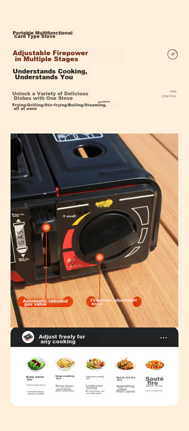 Geshu Portable Outdoor Stove, Camping Explosion-Proof Magnetic Stove, Windproof Hot Pot Gas Stove 8