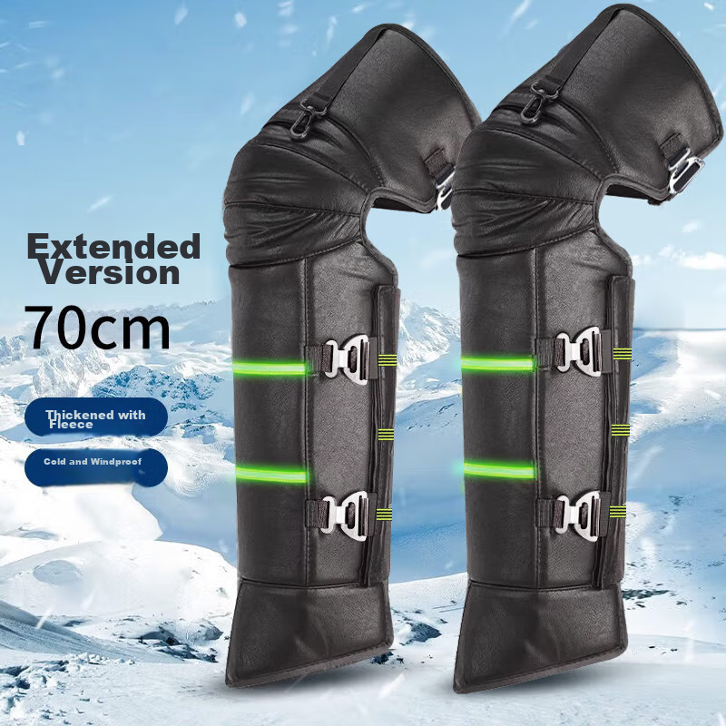 BWNK Winter Motorcycle Thick Knee Pads, Electric Scooter Warm Knee Guards, Battery-Powered Vehicle Leg Protectors, Long Style