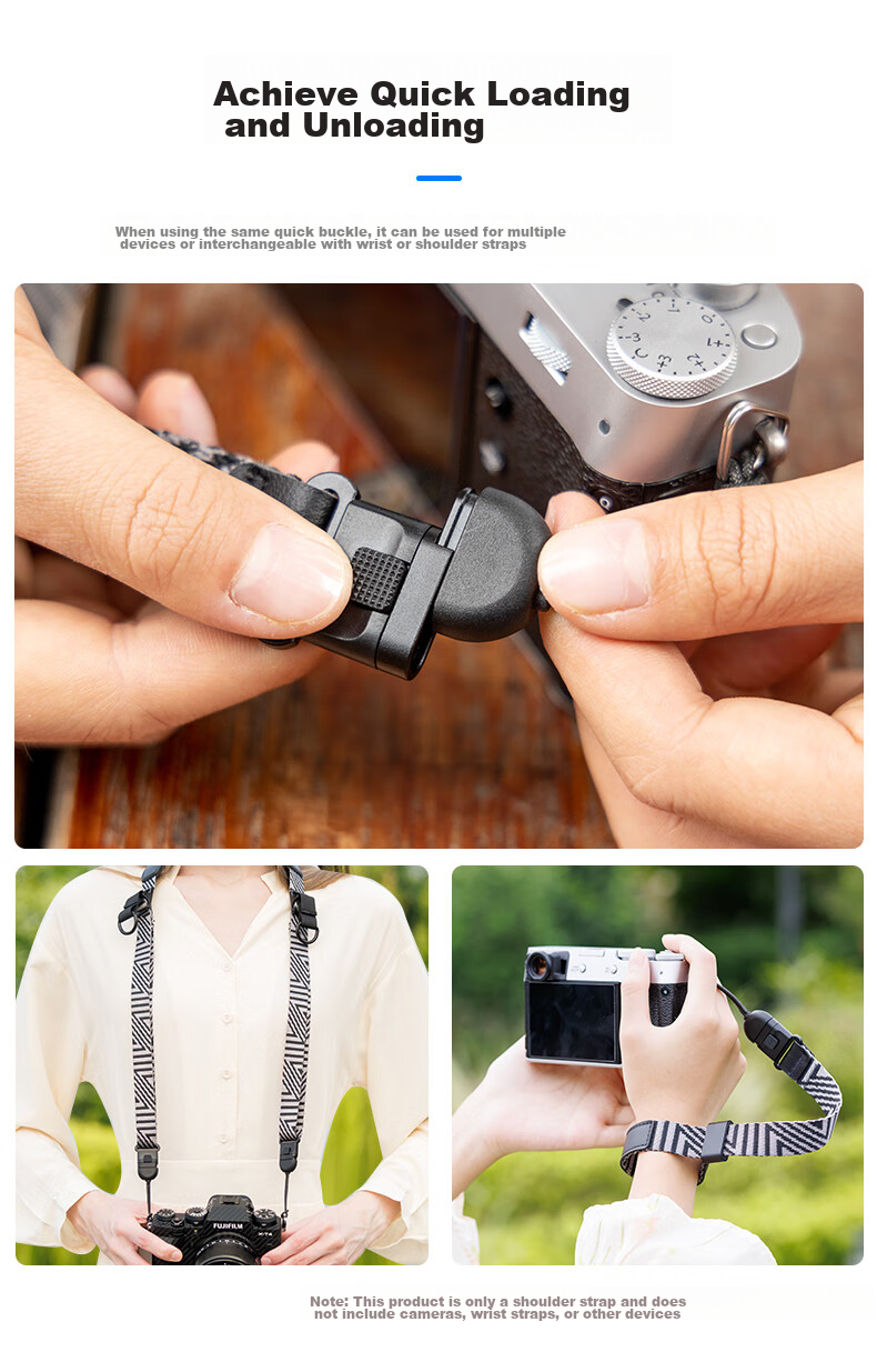 JJC Camera Shoulder Strap, Strap, Lanyard, Quick-Release for DSLR Cameras, Can Be Worn Over Neck Or Crossbody, Suitable for Canon, Nikon, Sony, Fuji (Random Old Or New Version) 5
