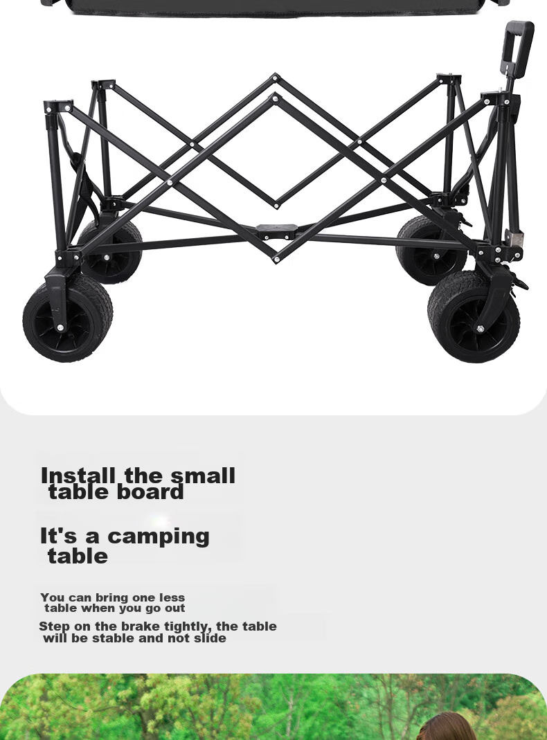 TAN XIAN ZHE Camping Cart Trolley Campsite Cart for Vendors, Kids, Grocery Shopping, And Pet Supplies 11