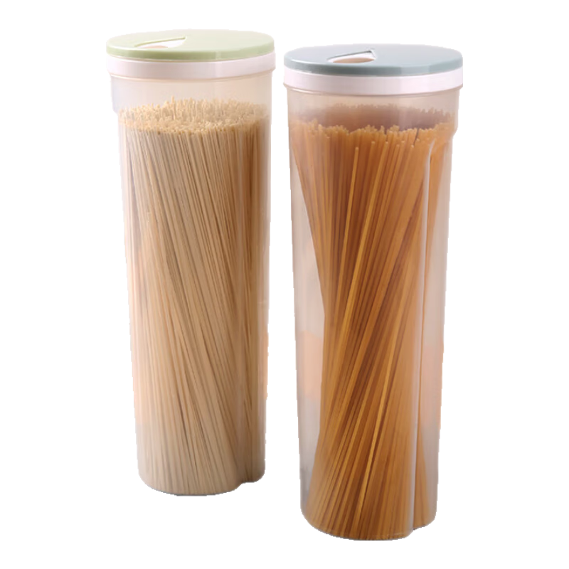 BJ Noodle Storage Box, Grain And Dried Noodle Container, Food-Grade Sealed Jar, Kitchen Noodle Organizer, 2 Pieces