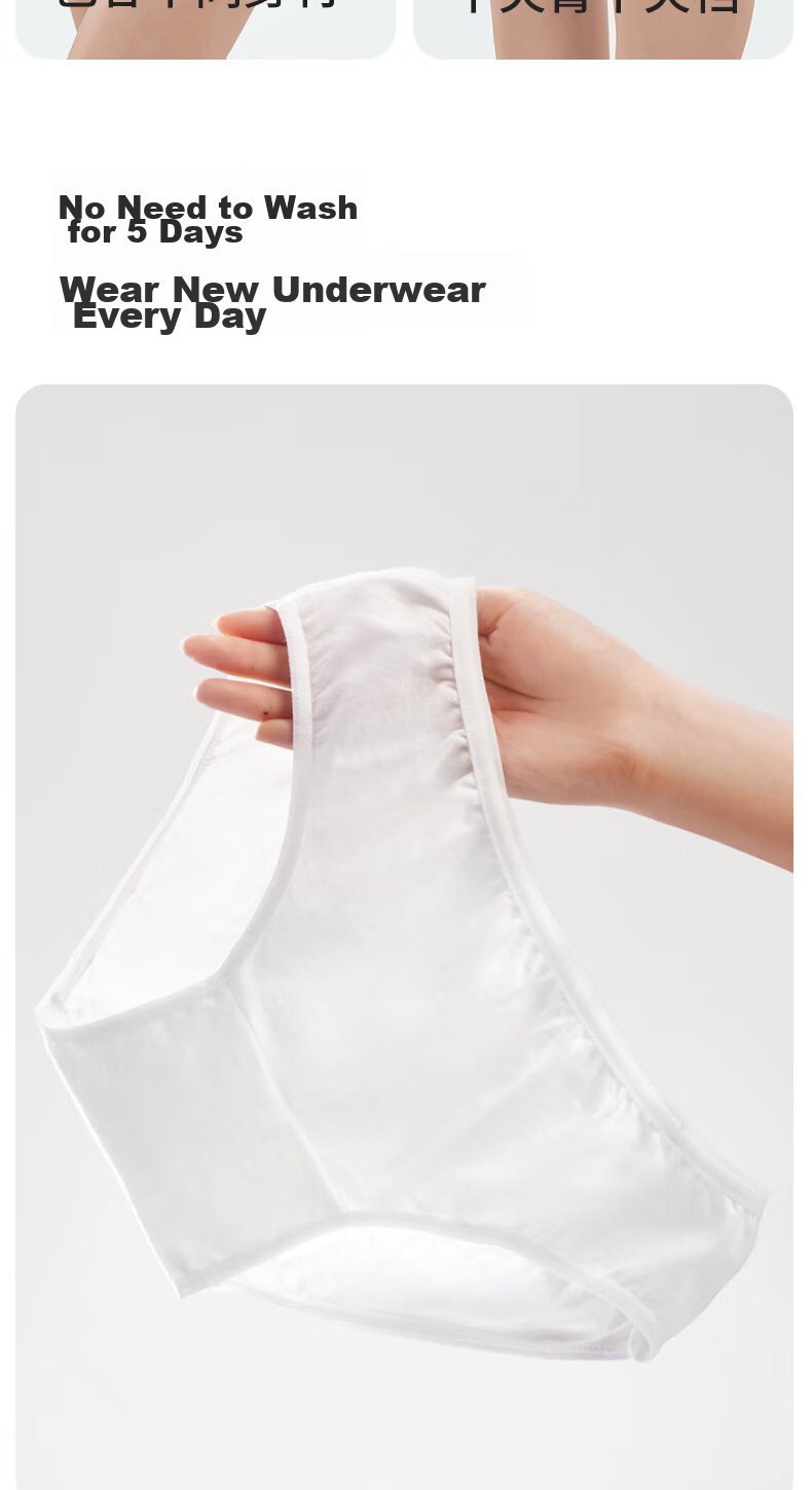 MINISO 7-Pack All-Cotton Disposable Underwear for Women *1 Pack Travel Business Trip Daily Disposable Holiday Outfit XL Size EO Sterilized 13