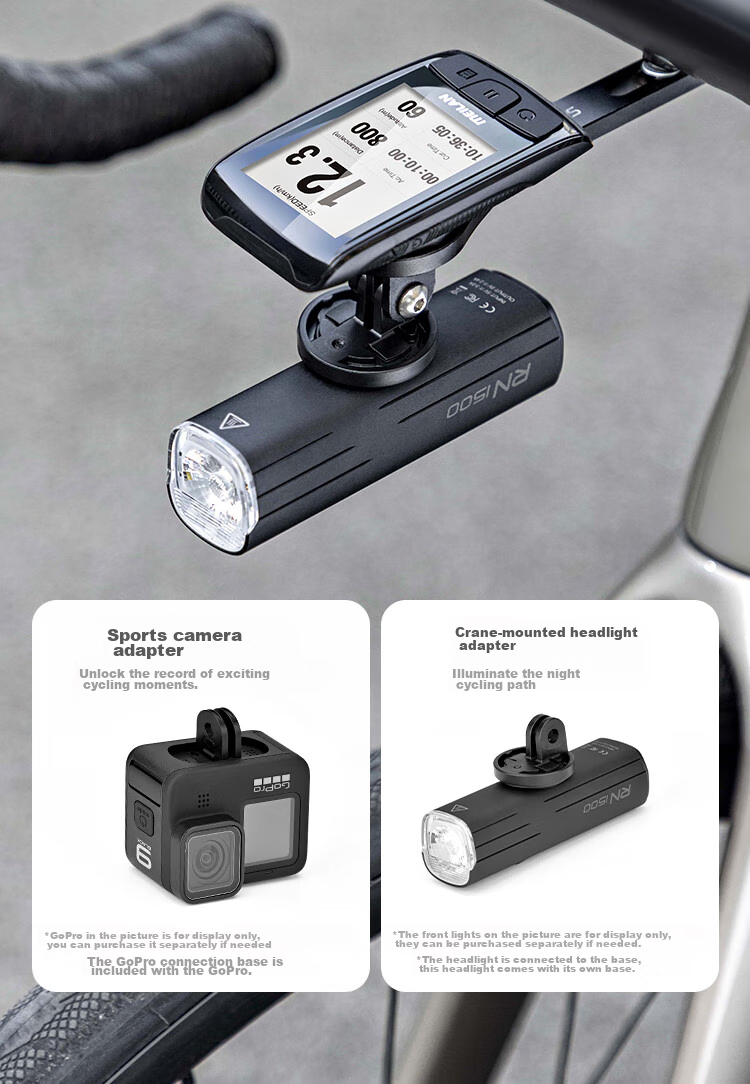 Yaphtes Bicycle Computer Mount, Road Bike Aluminum Alloy Extension Bracket, Handlebar Light, Sports Camera Integrated Handlebar, Extended Expansion Bracket 9