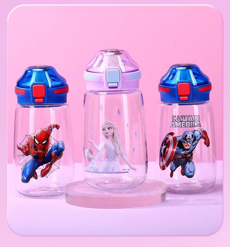 Disney Kids Water Bottle Summer Baby Donut Kindergarten Primary School Straw Cup Minnie 450ml 13