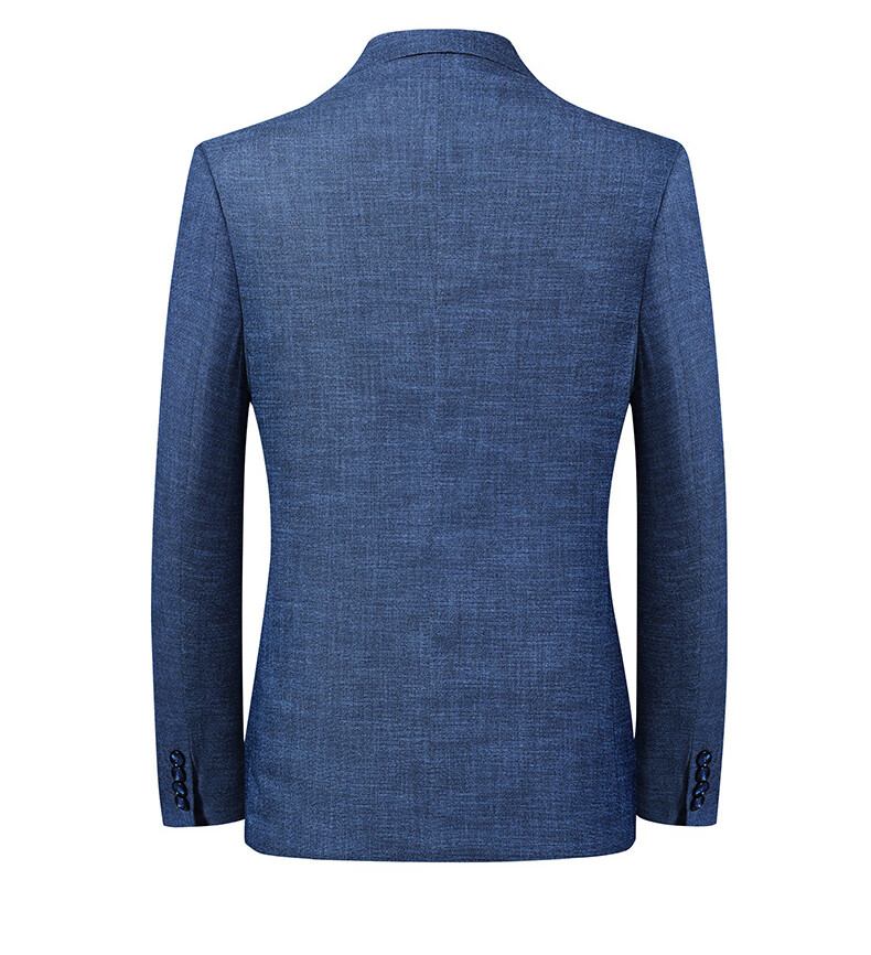FIRS Men's Suit Jacket, Autumn Business Style, Middle-Aged Elastic Blazer, Casual Men's Single Suit Coat, Formal Work Attire, Wedding Suit, 2036 Blue, Size 185 12