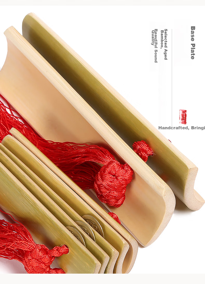 Xiangsiniao Bamboo Clappers for Adults, 5 Pieces, Large Size, Natural Color 10