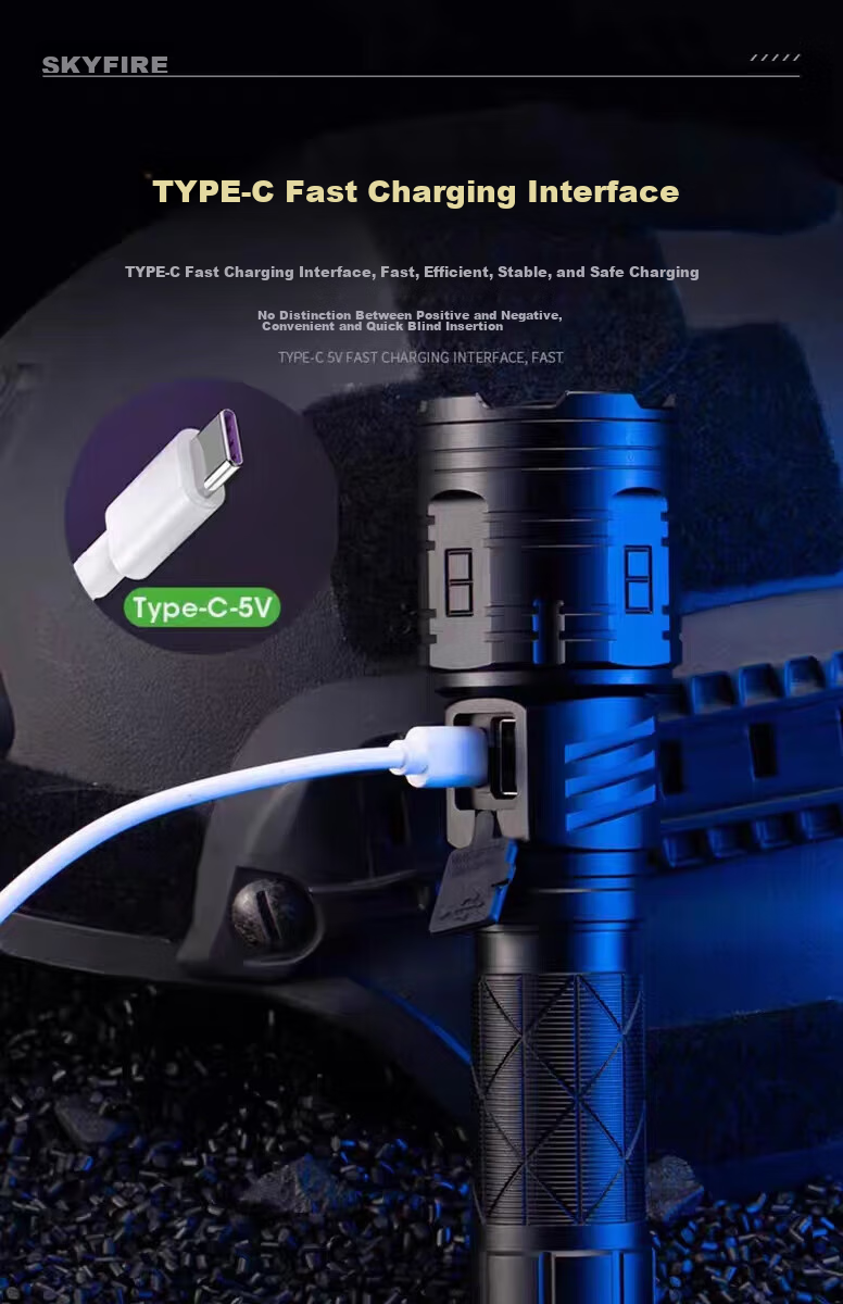 SkyFire Flashlight, Canglong High-Intensity Ultra-Bright Zoomable Long-Range Rechargeable for Home, Military, Outdoor And Wilderness Survival Use 15