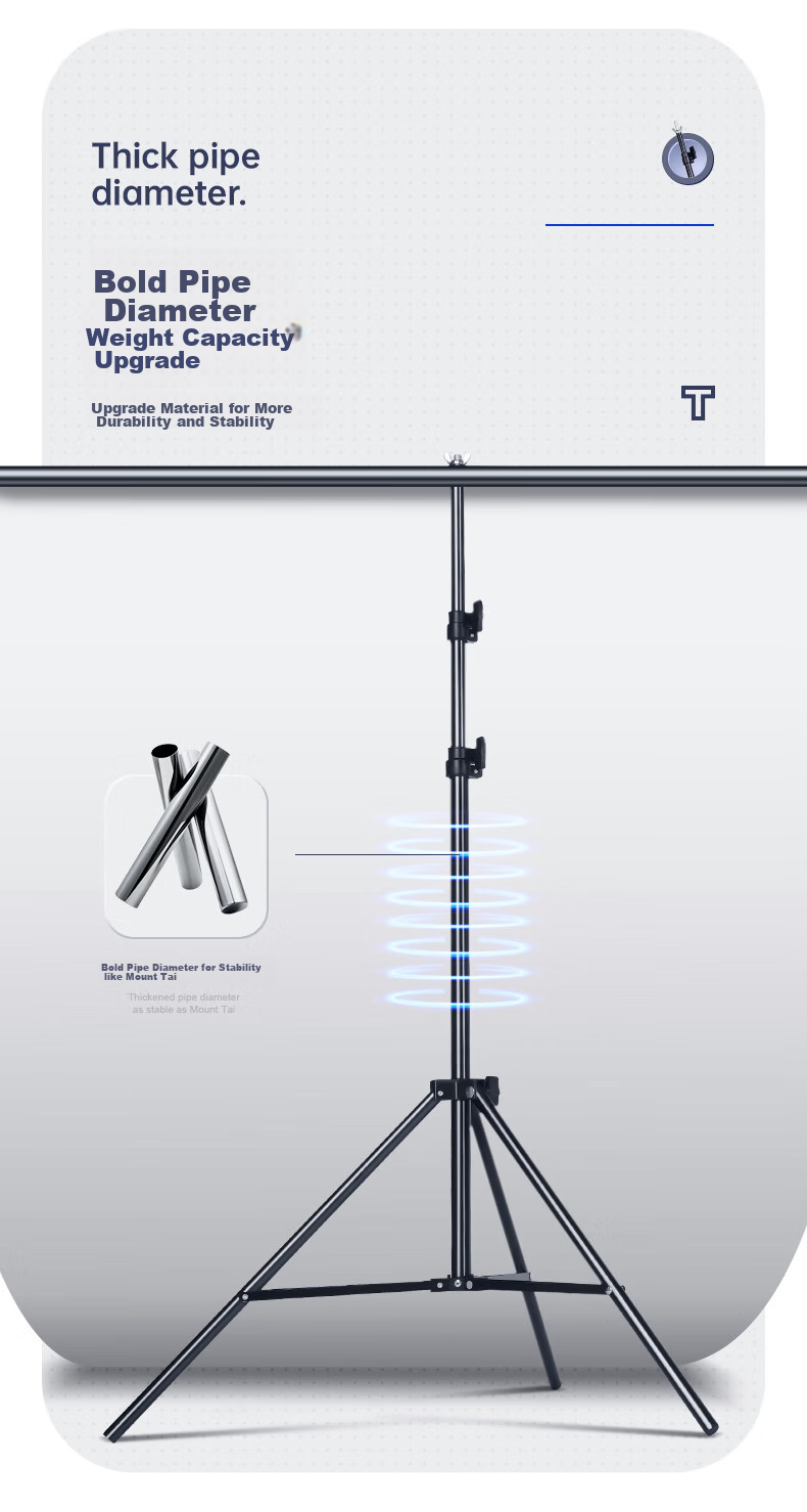 Beiyang Photography Background Stand, 80*200 Medium T-Shaped Frame, Softbox Paper Backdrop Stand, Photography Equipment Studio Accessory, Portable Metal Background Stand (With 2 Large Clips Included) 6