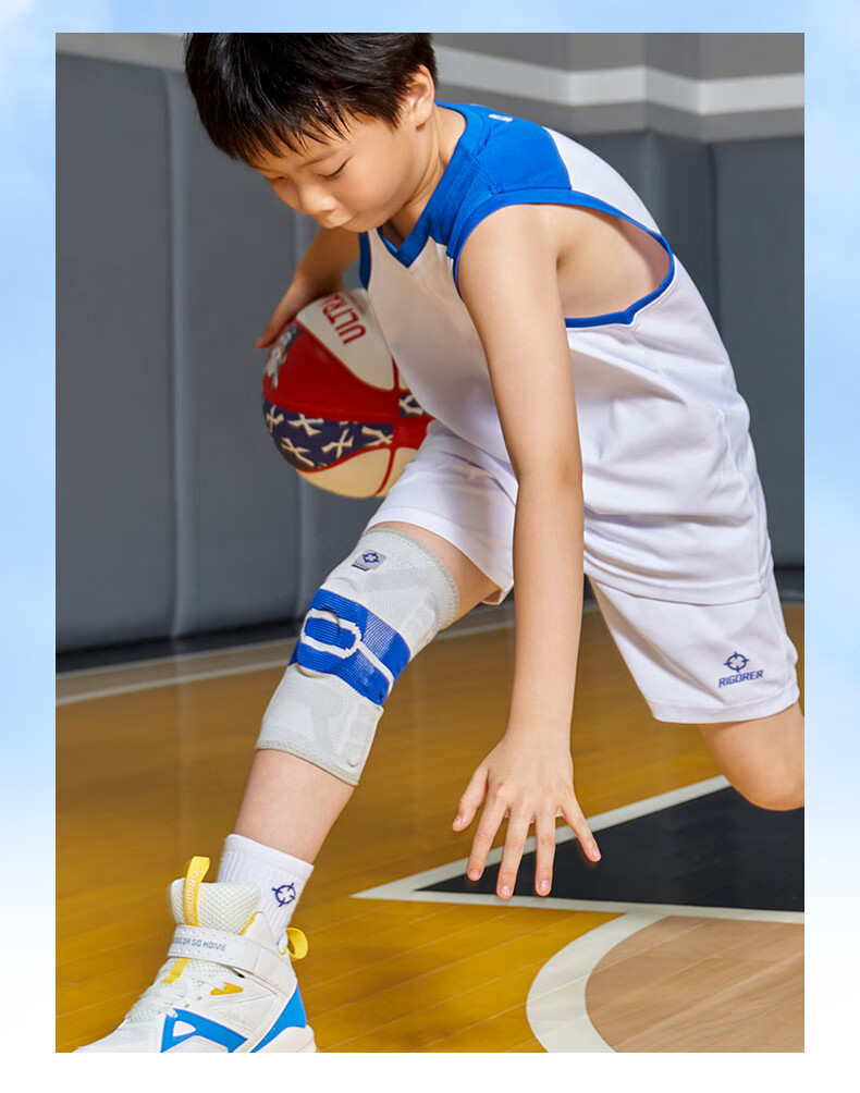 RIGORER Children's Knee Pads, Tian Dun Basketball Honeycomb Anti-Collision Knee And Leg Guards, Breathable Protective Sports Gear, Black, Size L 11