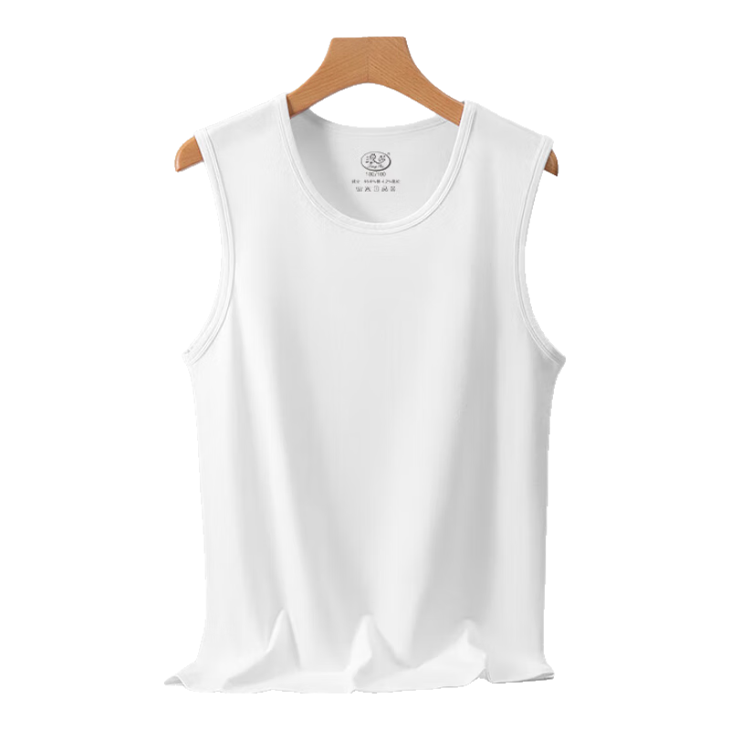 LangSha Men's Tank Top with Wide Straps, Summer Sports Sleeveless Pure Cotton Vest for Inner Wear, Fitness Basketball Running Undershirt