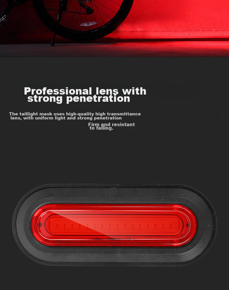 WestBiking Bicycle Light, High Brightness Night Rear Warning Tail Light, Mountain Bike Rechargeable Strong Light Night Riding Light, Strobe Light 5