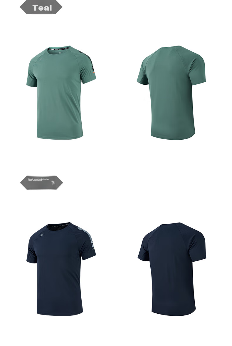 361° Men's Short-Sleeve T-Shirt, Summer Quick-Dry, Loose-Fitting, Athletic, Running, Fitness, Casual Top, Half-Sleeve, 652524101-6 45