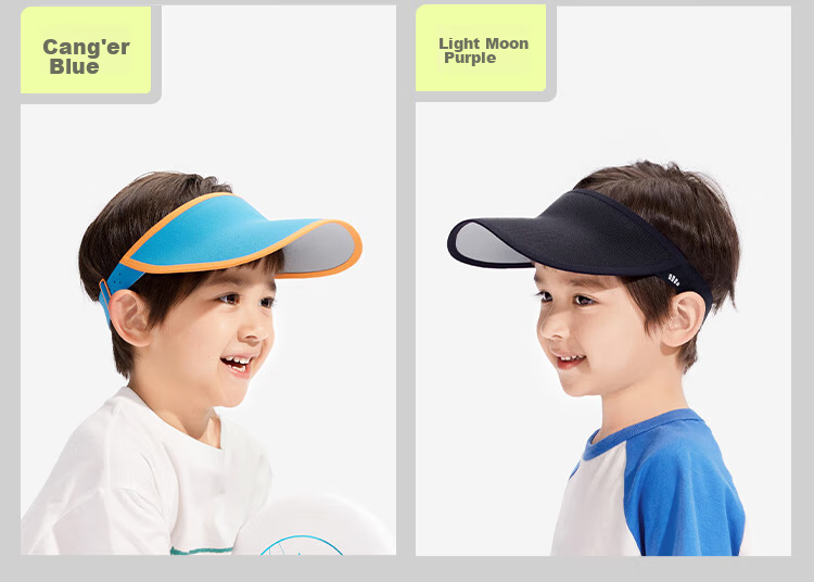 Beneunder Children's Sun Protection Hat, Sun Visor Cap for Boys And Girls, Open-Top Sports Baseball Cap DS56824, Raspberry Red 34